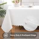 Smiry Rectangle Table Cloth, Waterproof Heavy Duty Vinyl Tablecloths, Wipeable Washable Table Cover for Kitchen and Dining Room (White, 60" X 126")