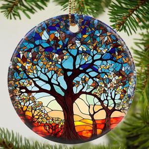 2 x Tree of Life Christmas Ornament - Hanging Keepsake Decor (Multi Color)