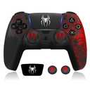 Anti-Slip PS5 Controller Skin, PS5 Controller Accessories, Non-Slip Silicone PS5 Controller Cover Case with Thumb Grip Gaps, Touch Pad Sticker and Cover Wrap Stickers (Single-Black)