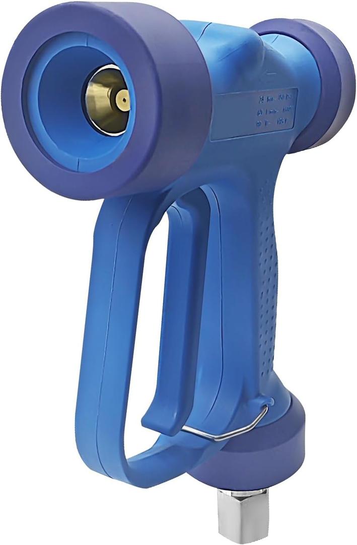 Blue High Flow Rear Entry-YG1635S- Soft Wash Gun | 350 PSI 16 GPM | 1/2" BSP High Volume Low Pressure Wash Down Spray Gun with SS Swivel Pin (Blue)