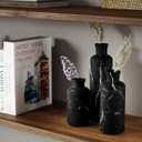 Creative Scents Black Marble Look Vase Set - Vases Home Decor, Premium Quality for Holding Pampas Grass, Dried/Fresh Flowers, Vases for Decor - Kitchen, Bedroom, Office, Living Room, or Shelf Decor, 2.95"L x 2.95"W x 10"H