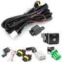 H11 H8 Fog Light Wiring Harness for J'eep 2009-2018 Wrangler JK w/OEM Style ON/Off Switch Kit & 40A 4-Pin Relay Fog Lamps Socket Wire Connector for LED Fog Driving Lights