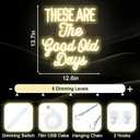 These Are The Good Old Days Neon Sign Dimmable Neon Signs for Wall Decor Inspirational LED Signs USB Light Up Sign for kids Girl Boy Room Wall Decor Nursery Bedroom Playroom Decoration Essentials