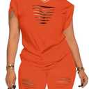 Aomice Women's Summer 2 Piece Outfits Tracksuits Biker Short Workout Jogger Sets, Size: M