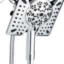 2.5 GPM Shower Head with Handheld: 2-in-1 High Pressure Shower Heads with Handheld Spray Combo 7.5" Rain Shower and 10 Spray Settings Handheld Shower Head, Detachable Showerhead with Hose (Chrome)