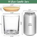 SUPMIND 20 Pack 14 fl.oz Glass Candle Jars - Clear Empty Candle Vassels with Bamboo Lids, Bulk Containers Jars for Making Candles 12 14 fl.oz