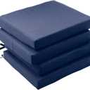 Outdoor Chair Cushions Set of 4,Patio Cushions for Outdoor Furniture,Waterproof Patio Chair Cushions with Ties,Memory Foam Outdoor Seat Cushion,18.5"x16"x3" (Navy)