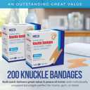 Flexible Fabric Bandages - Flex Fabric Adhesive Bandages Knuckle Bandages for Finger Care and to Protect Wounds from Infection - (200 Count) 3x1.5