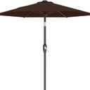 AreShark 7.5FT Patio Umbrella Table Market Umbrella with 6 Sturdy Ribs, Button Tilt/Crank, Heavy-Duty Outdoor Umbrellas for Pool, Deck, Garden and Backyard, Brown