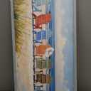 Sailboat Coastal Wall Art Framed: Large Ocean Painting Wooden Sailboats Wall Decor for Living Room Abstract Sea Scenery Artwork 48"x24"