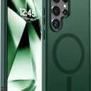 SUPFINE Magnetic for Samsung Galaxy S24 Ultra Case(Compatible with MagSafe) (Military Grade Drop Protection) Slim Translucent Shockproof Phone Case,Forest Green