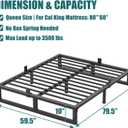 Yitong Angel 10 inch Queen Bed Frame Low Profile Metal Platform with Mattress Slide Stopper,Heavy Steel Slats Support Frames,No Box Spring Needed,Noise Free,Non-Slip,Easy Assembly