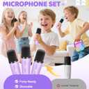 Mini Karaoke Machine for Kids, 2026 TOP Toys Birthday Gifts Ideas for Girls Ages 4, 5, 6, 7, 8, 9, 10, 12+ Years Old, Portable MP3 Player with 3 Wireless Mics for Family Home Party
