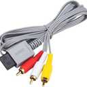 3 in 1 Wii AC Power Adapter + Composite Audio Video Cable Data Cables + Wired Motion Sensor Bar Data Cables Compatible with Nintendo Wii