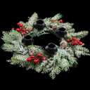 2 Pcs Christmas Advent Wreath Candle Holder Advent Wreath Catholic Ring with 4 Candle Holders Peace Hope Love Joy for Table Decorations Centerpiece Gift Winter Holiday