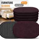 Furniture Sliders for Hardwood Floors Felt-8 Pack 9-1/2" Oval Reusable Furniture Slider with Extra Thick Design - Heavy-Duty Furniture Movers - Black Felt Sliders Effortless Moving