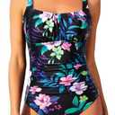 Aqua Eve One Piece Bathing Suit for Women Tummy Control Swimsuit Slimming Vintage Swimwear, No Size (14,5"x23"inch)