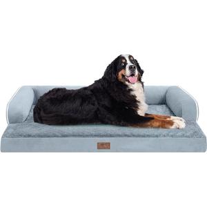 Large Dog Bed Orthopedic Washable, Big Large XXXLarge Dogs, Orthopedic Grey Extra Dog Bed with Waterproof Cover and Removable Egg Foam, Couch Bed Bolster