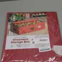 ZOBER Underbed Christmas Ornament Storage Box - Stores 64 3" Ornaments, With Dividers - Tear Proof 600D Oxford Fabric, Ornament Organizer Storage Box, Durable Christmas Containers Holder - Red