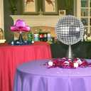 4 Pcs Disco Cowgirl Party Decorations, Silver Disco Ball Balloons Pink Huge Western Cowgirl Hat Foil Balloons for Western Theme Cowgirl Birthday Party Decorations Bachelorette Party Supplies