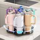 VOLDRA Water Bottle Organizer for Stanley Cup, Rotatable Tumbler Organizer Holder Countertop Stanley Cup Holder for Cabinet Organizer 7 Slot Water Bottle Tumbler Storage (Acrylic, 40 Oz)