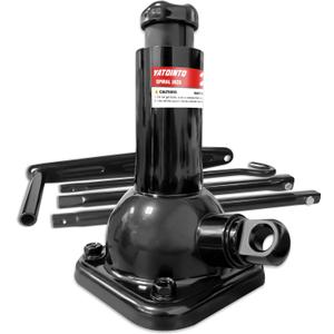 2 Ton Spiral Car Jack with Telescoping Handle - Swivel Top Mechanical Bottle Jack, 7.08"-15.35" Lift, Compact Fit for Toyota/Chevy Trucks