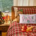 Pink Cute Christmas Pillow Covers 12x20 Inch, Trendy Cute Pink Christmas Decorations Pillows, Decorative Throw Pillow Case, Xmas Lumbar Cushion Covers for Home Party Room Bed Couch Sofa