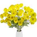VIKINGS PANDA 12PCS Poppy Flowers Artificial 13" Real Touch Stems Faux Poppies Silk Flowers for Home Decor Indoor (Yellow)