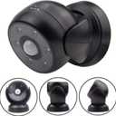 BIGLIGHT Battery Operated Motion Sensor Spotlight, Wireless LED Flood Light Indoor Outdoor, Waterproof Security Lighting, Bright Uplight for Wall Front Door Shed Hallway Bathroom Porch, 200 Lumen (Black)