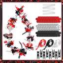 Unittype 6 Sets 2026 Graduation Candy Lei Making Kit DIY Lei Netting Tubing Include 5 ft Mesh Bag 3 Rolls of 98 ft Ribbon 216 Pcs Flower Pieces for Grad Party Supplies(Red, Silver Gray, Black)
