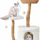 Easyego Modern Cat Tree, 39.9" Aesthetic Wood Cat Tree Tower for Large Cats