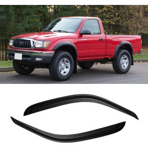 Window Visor for 1995-2004 Toyota Tacoma Regular/Standard/Single Cab, Out-Channel Rain Guards Shields Vent Deflector Shade Wind Dark Smoke for 95-04 Tacoma, Outside-Mount, 2PCS