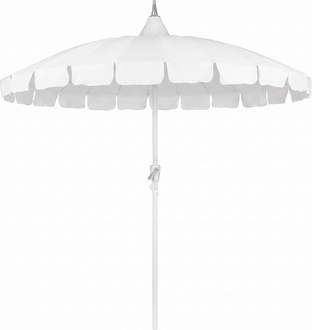 8Ft Patio Pagoda Umbrella, UV Protect Pool Umbrellas with Heavy Duty Pole, Outdoor Market Umbrella for Holiday Garden Backyard, White