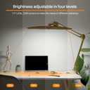 bemelux 20-Inch LED Desk Lamp with Clamp, 24W 2200LM, Gold