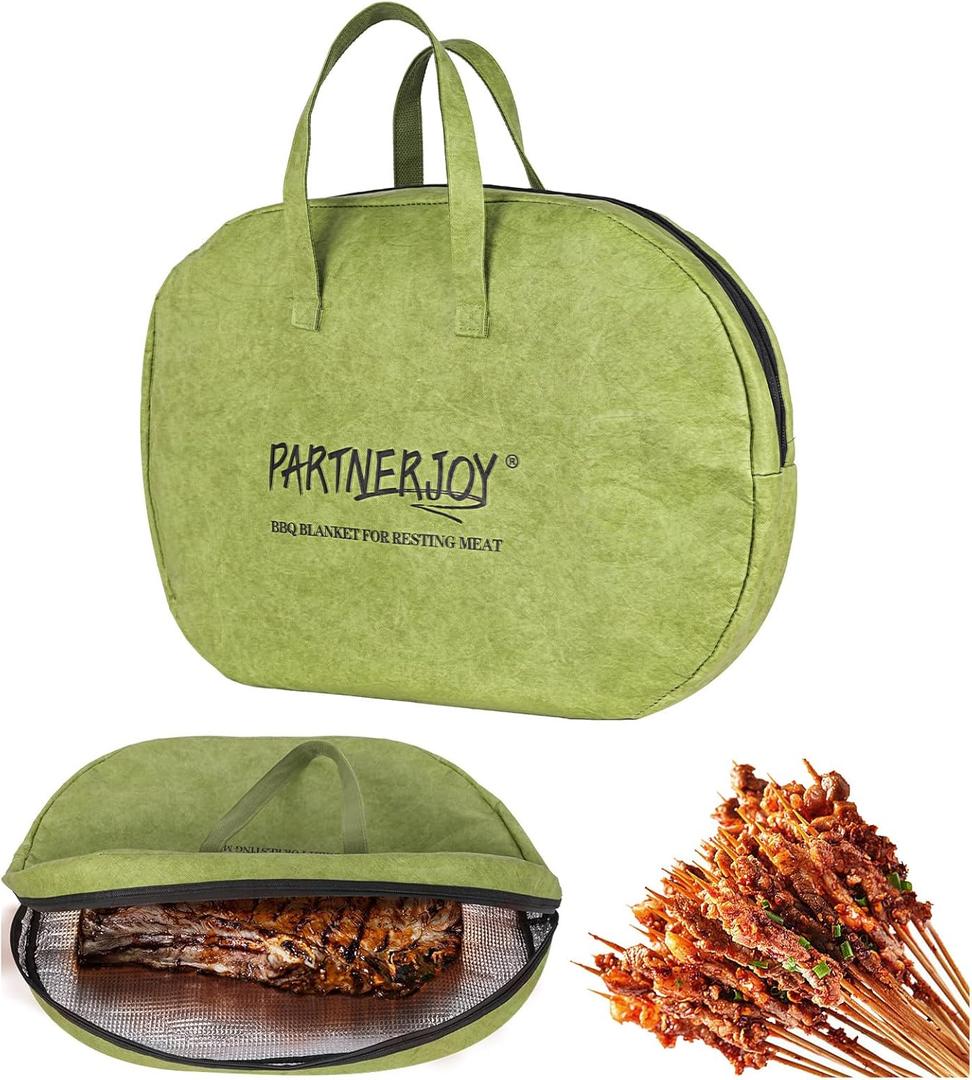 BBQ Blanket for Resting Meat,Reusable Smoker Grilling Meat Insulated Resting Bag,Grilling Meat Insulated Resting Bag with Wide Mouth for Large Brisket/Turkey/Pork Shoulders (BBQ Blanket 23IN) (1 PCS)