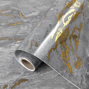Black Marble Contact Paper Thick Modern Peel and Stick Wallpaper Waterproof Countertop contact paper Black and Gold Wallpaper Removable Self Adhesive Glossy Wall Paper for Bathroom Kitchen 23.6"x236"