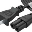 Pwr AC Cable Replacement Power Cord 2 Prong 6 Feet (Black)