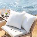 Phantoscope Premium Outdoor Pillow Inserts - Pack of 2 Square Form Water Resistant Polyester Throw Pillows, Couch Sham Cushion Stuffer, 22 x 22 inches