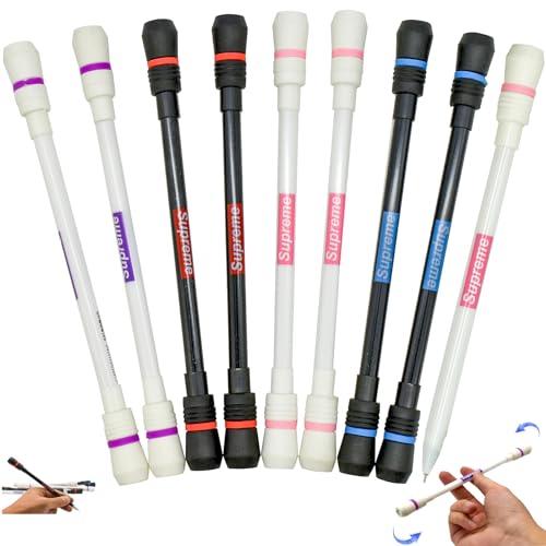 Lopenle 8PCS Novelty Spinning Pens Twirling Gel Pen for Finger Rotating Stress Releasing,Spin Mod Pen Writable Pen for Adults Student Office Supplies