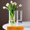 2 Acrylic Cylinder Clear Vase for Centerpieces, Tall Large Unbreakable Plastic Flower Vases for Home Decor (D 4.8" X H 7.8" - H 12" + 2 Holder)