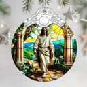 Religious Christmas Ornaments - Jesus Stained Glass Ornament | Christmas Tree Ornament | Christian Home Decor - Religious Gifts, Lord Jesus Gifts for Easter, Gift Ideas & Holiday Present