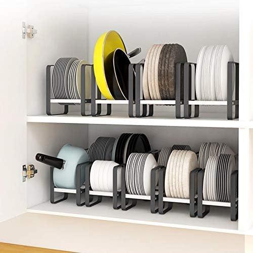 Kitchen Cabinet Storage Shelves Plates Dishes Chopping Board Storage Rack Bowl Cup Holder Multifunction Kitchen Closet Organizer (2 PCS L)