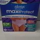 Always Discreet MaxiProtect Adult Diapers for Women, Incontinence Underwear, Scented, Postpartum Essentials, Bladder Leak Protection, Disposable Briefs, Maximum Plus Absorbency, Size S/M, 16 Count