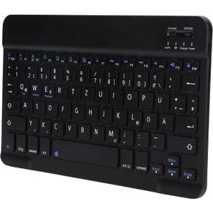 German Keyboard 10Inch Keyboard German Layout USB Computer Keyboard for Laptops, PC(Black)