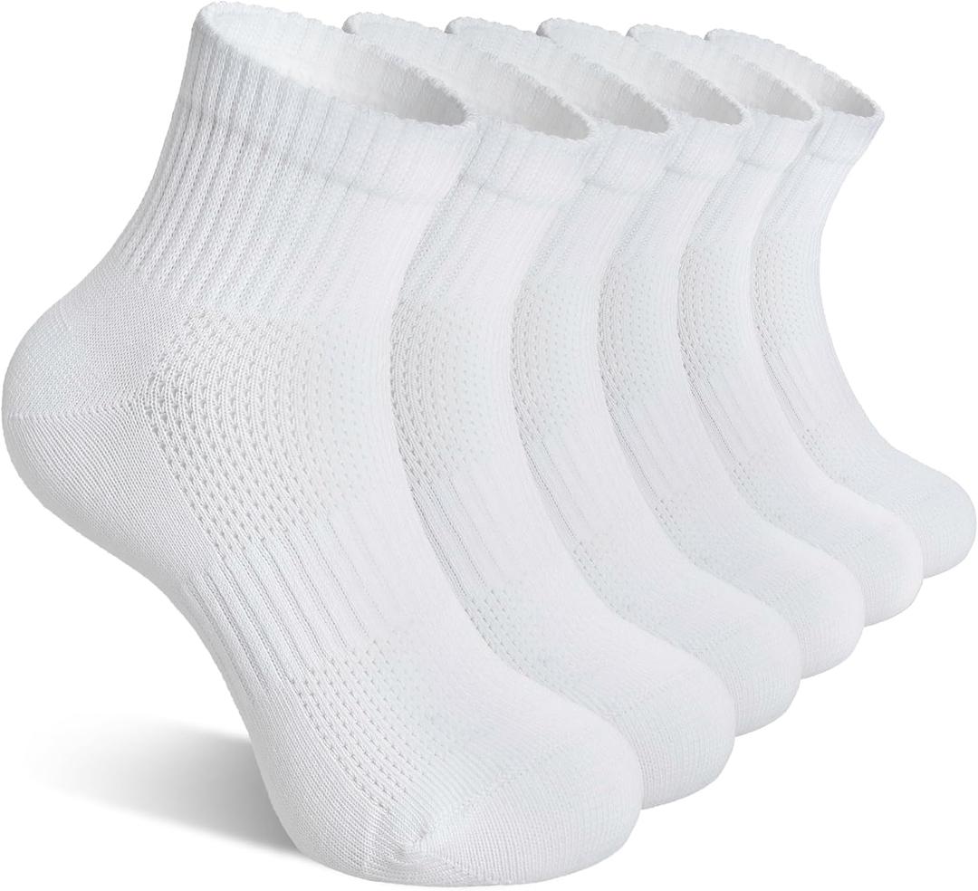 DoSmart Kids Ankle Socks Boys Girls Youth Teen Athletic Short Cotton Breathable Quarter Seamless Running Sock 6 Pairs