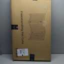 SPIRICH 96-inch Extra Wide 30-inches Tall Dog Gate with Door Walk Through, Freestanding Wire Pet Gate for The House, Doorway, Stairs, Pet Puppy Safety Fence, Support Feet Included (White)