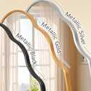 Scalloped Mirror for Bathroom - 20"x36" Gold Bathroom Mirror with Aviation Aluminum Alloy Frame & Shatter-Proof Glass for Living Room Bedroom Entryway, Brushed Gold Frame(x1)