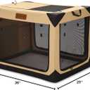 Garnpet 36 Inch Collapsible Soft Dog Crate for Large Dogs, 4-Door Foldable Travel Dog Kennel with Durable Mesh Windows for Indoor & Outdoor Portable Pet Crate, Soft Side Dog Crate, Beige