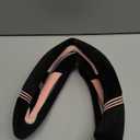 14 inch Furry Cute D Shaped Steering Wheel Cover, Soft Fluffy Short Plush Auto Accessories, Non-Slip Cold-Proof Sweat-Proof Colorfast(Black with Pink) (Small[13.5''-14''])