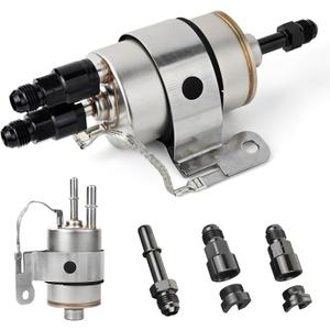 58 PSI fit Fuel Filter Regulator Kit for LS Swap EFI Conversion Corvette C5 5.3 Chevy Fuel Pressure Filter with Return AN-6 Fittings 3/8'' 5/16'' EFI Inlet Outlet Return Fuel Rail Adpater
